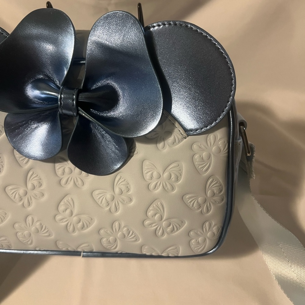 Loungefly Blue and White Crossbody Bag with Bow - Picture 3 of 5